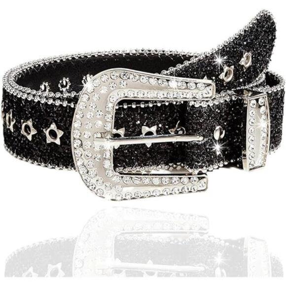 Black Cowgirl Belts Black Rhinestone Belt Western Belts for Women main image 4
